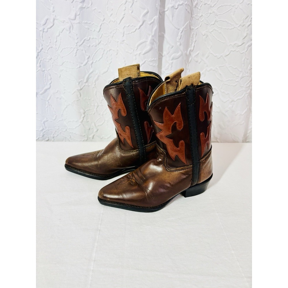 Vintage Kids Leather Cowboy Boots, Size 6 - Picture 9 of 9
